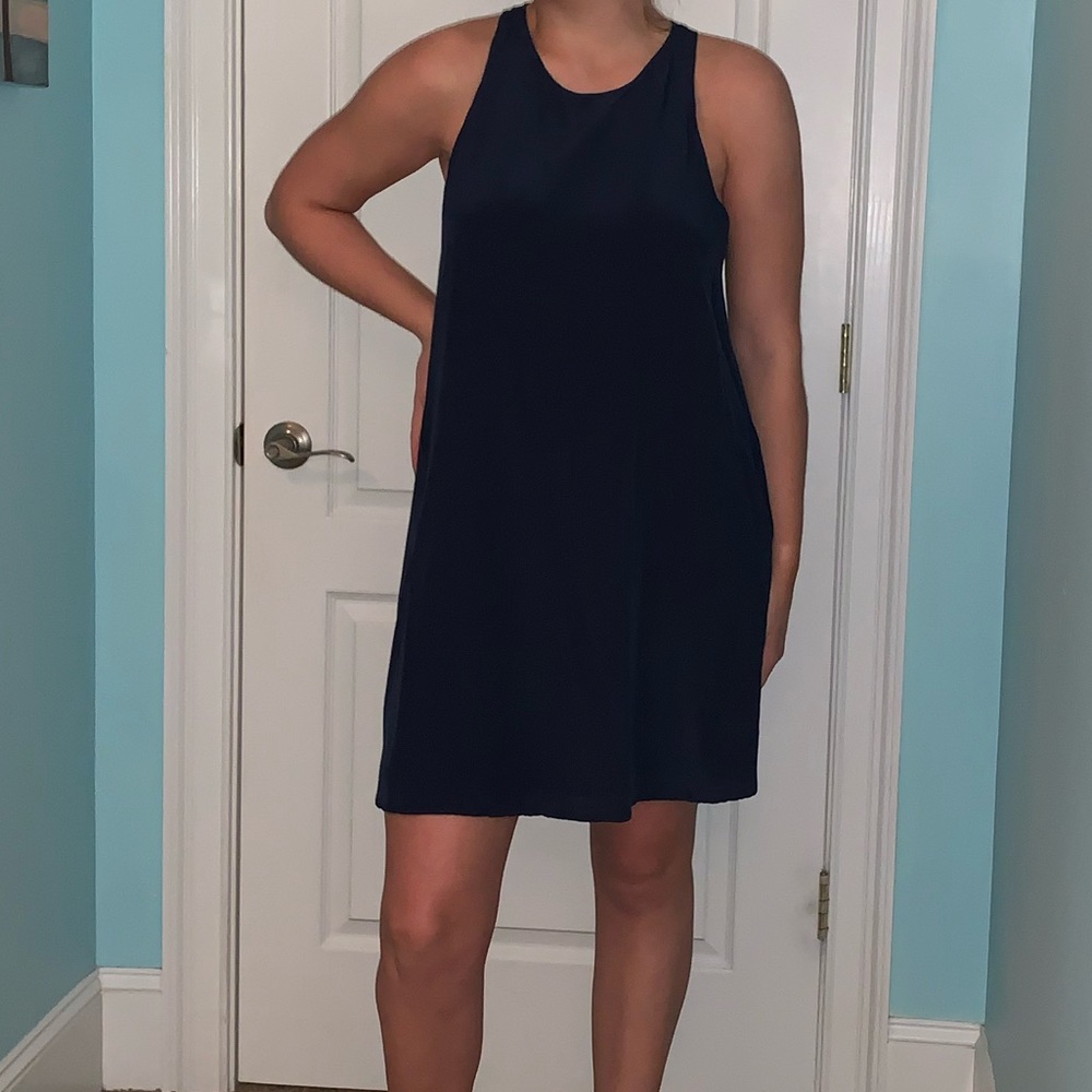 Lavender Brown Tank Dress- silk